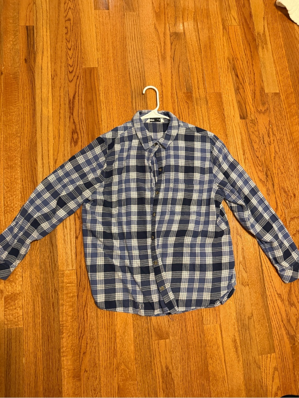 Sonoma Blue and White Plaid Button-Down Shirt